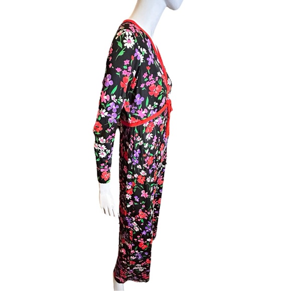 Vintage 60s 70s Floral Maxi Dress Size Medium - Picture 6 of 11